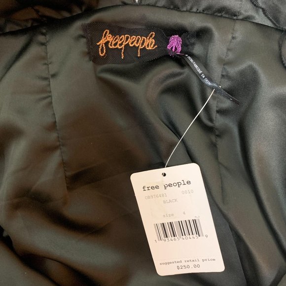 Free People Black Mini Dress Sz 4 - Picture 4 of 7